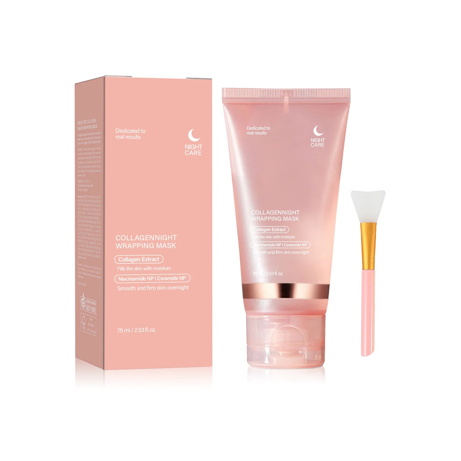 Overnight Collagen Wrapping Night Mask 75Ml - Intense Moisturizing Treatment for Firm, Radiant & Hydrated Skin by Morning.